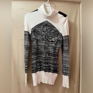 Rufen BOGO Monochrome Women's Turtleneck Sweater Studded Detail Size Small ⚫️